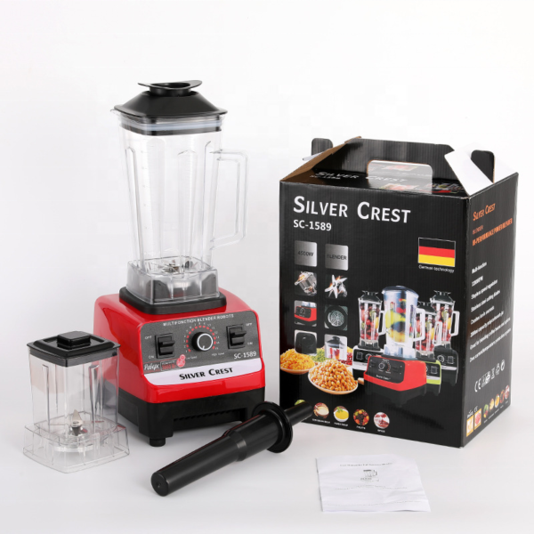 Silver Crest Blender with High-Power Motor and Multi-Function Design for Smoothies, Soups, and Food Processing.